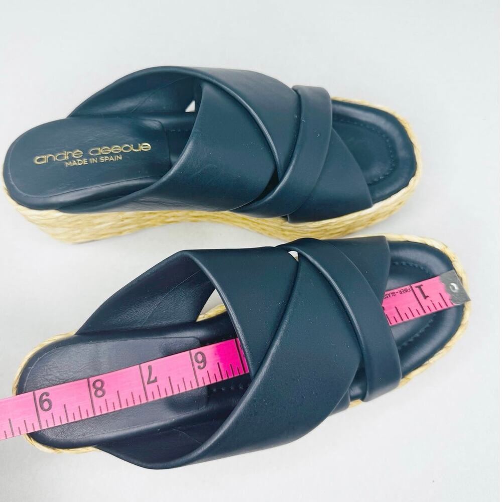 Andre Assous Calesa Navy Espadrille Sandals Crossover Slip On Women 38 - Picture 4 of 10